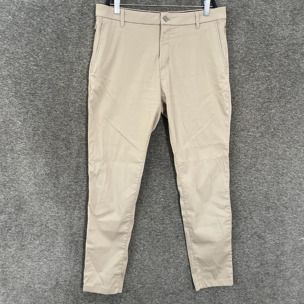 Birddogs Pants Mens 34x32 Beige Chino Stretch Casual Golf Travel Slim Fit